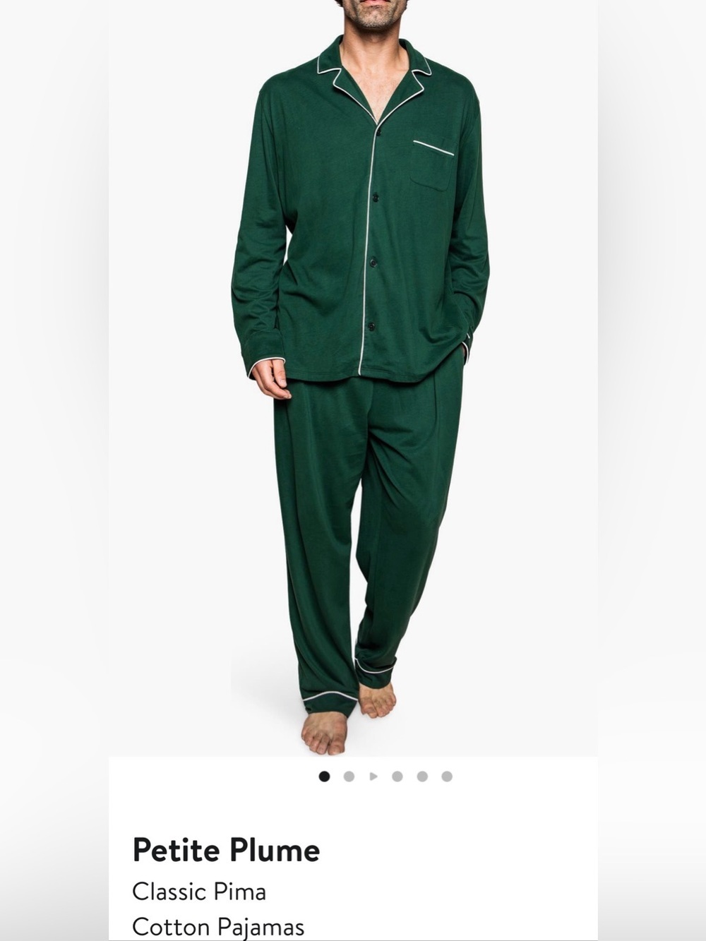 PETITE PLUME ( Men’s Cotton Pajama set ) Forest Green 🌲🌲🌲🌲🌲🌲